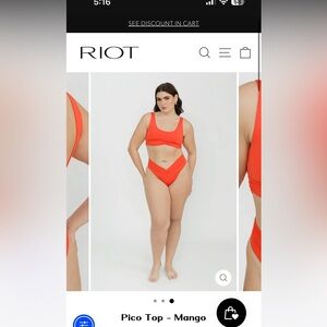 Riot Swim- Pico top and bottom in Mango